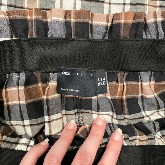 PRELOVED ASOS || PLAID MIDI SKIRT - Picture 4 of 4